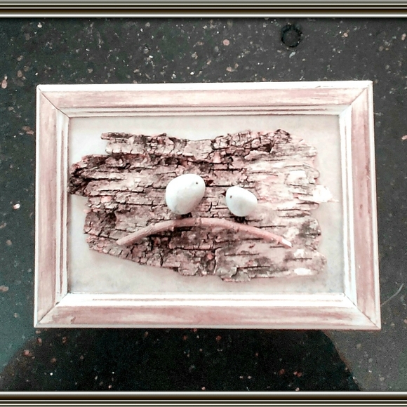 Birds on Birch Pebble Art - Picture 1 of 1